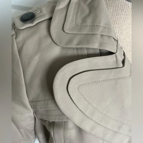 Zara Tan/Khaki Cotton Mini Trench Coat, NWT - Picture 6 of 9